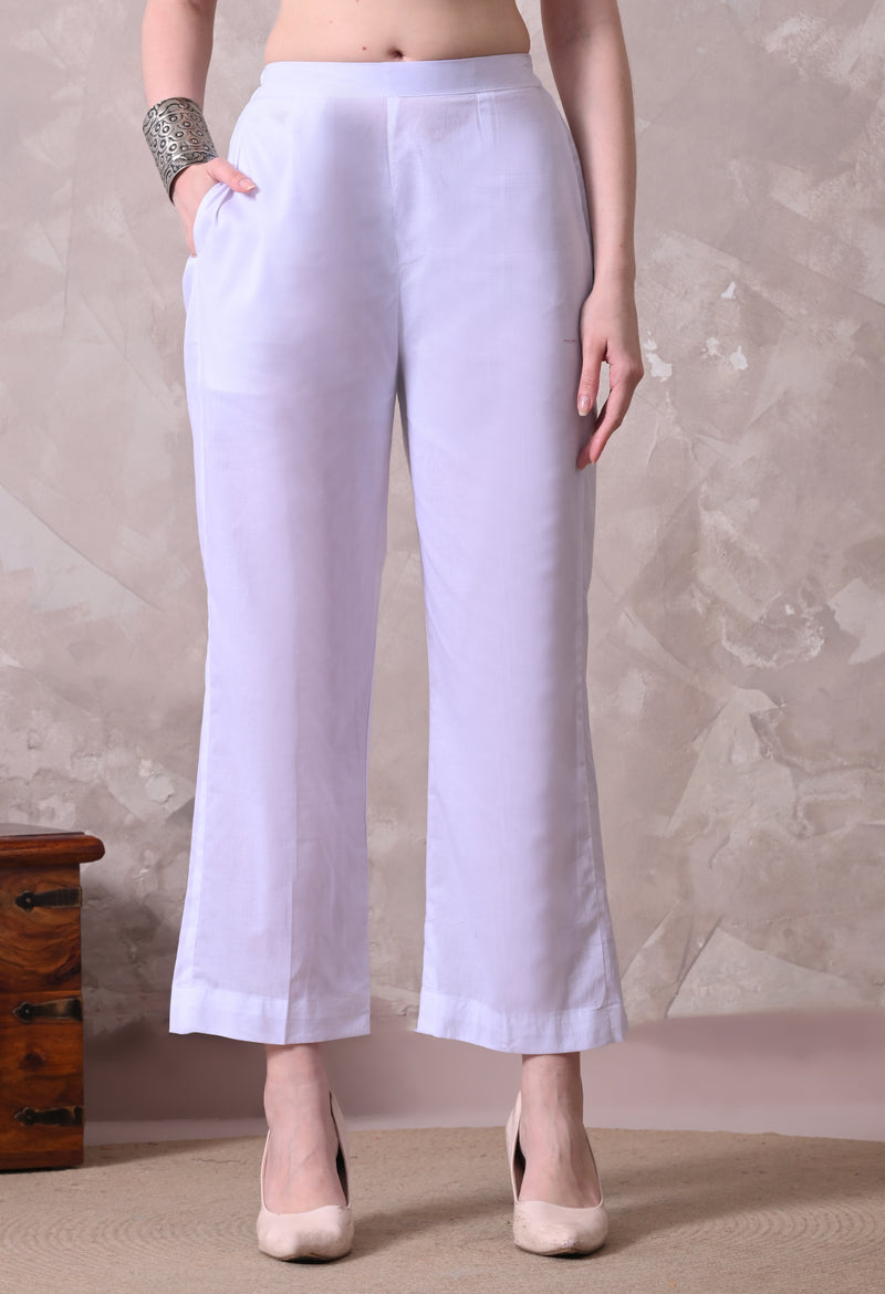 Sky Blue Floral Printed Cotton Kurta