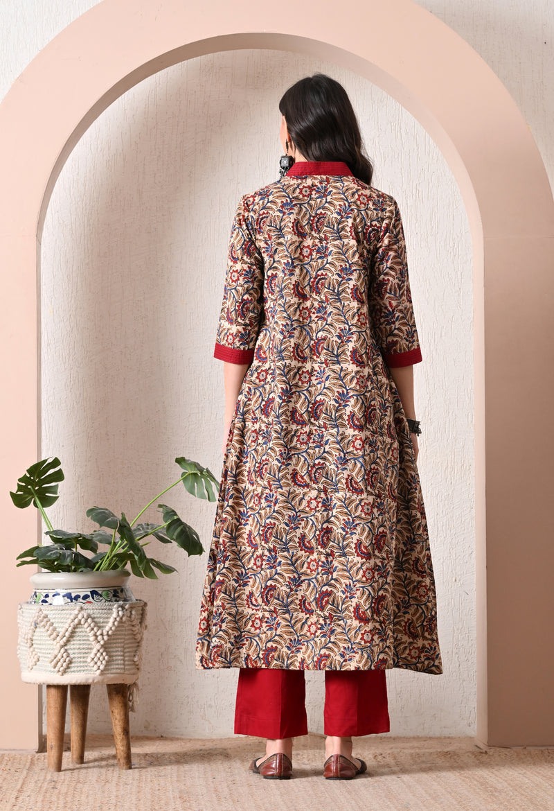 Rust Bloom Heritage Kurti
