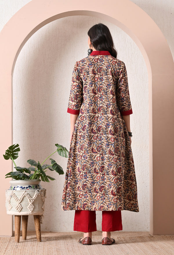 Rust Bloom Heritage Kurti