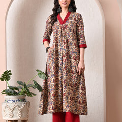Rust Bloom Heritage Kurti