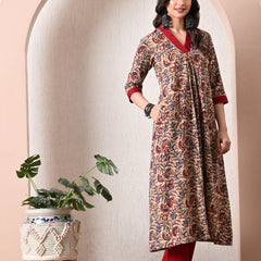Rust Bloom Heritage Kurti