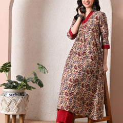 Rust Bloom Heritage Kurti