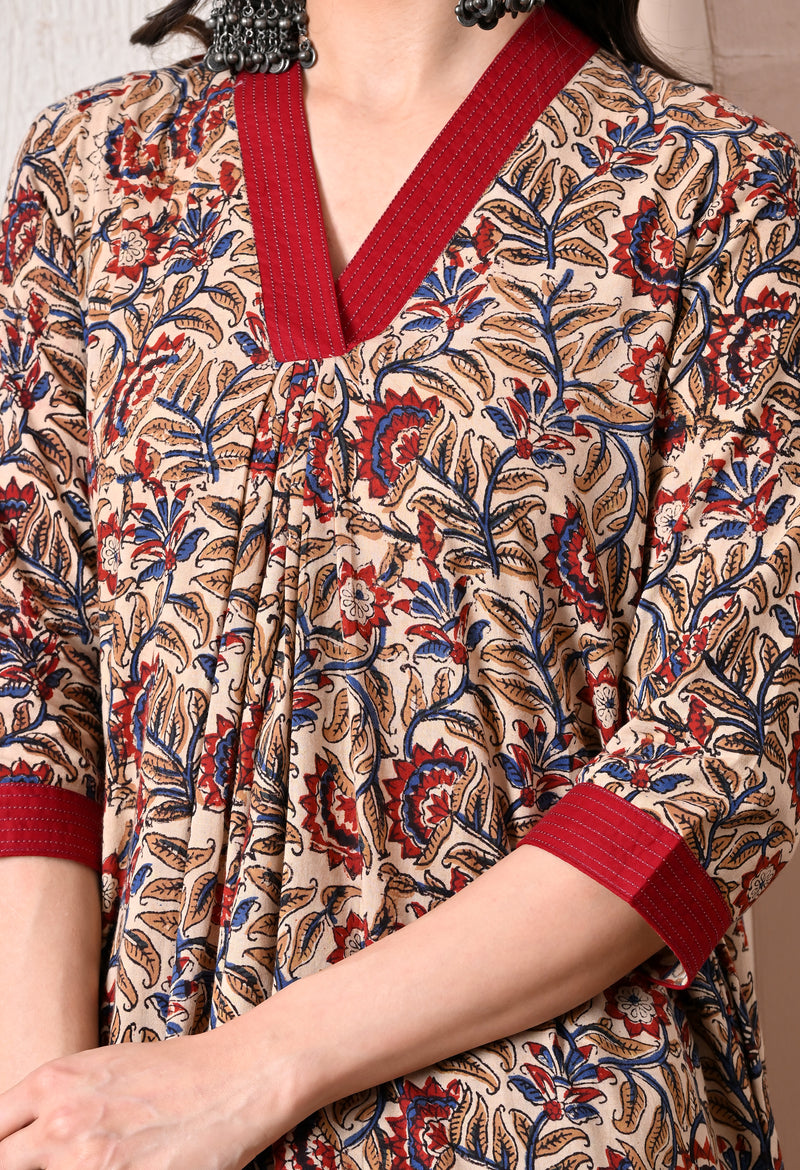 Rust Bloom Heritage Kurti