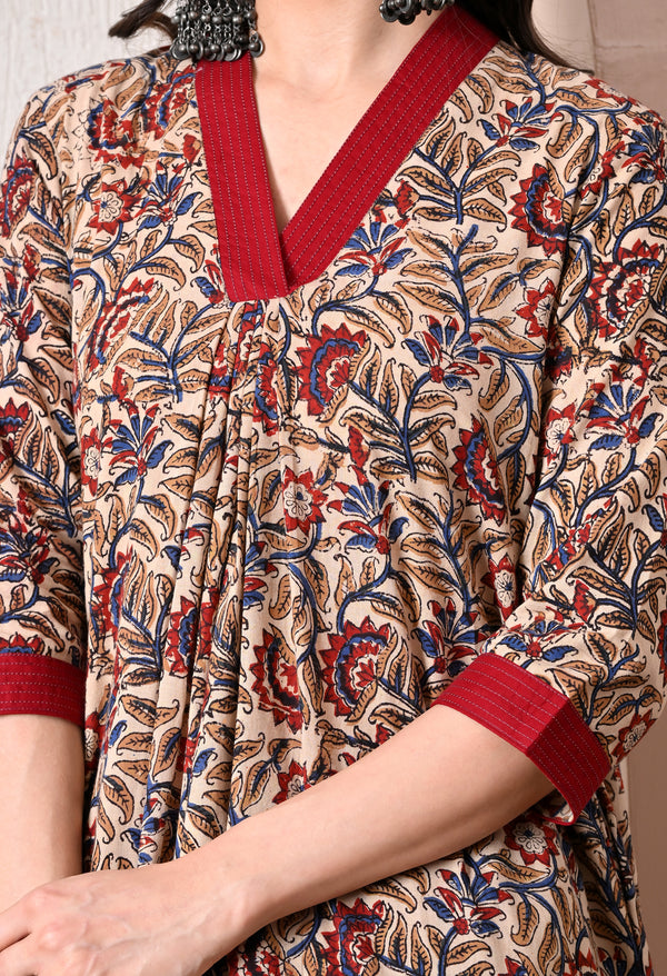Rust Bloom Heritage Kurti