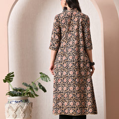 Floral Hand Block Kurta With Pant