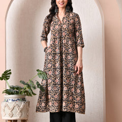 Floral Hand Block Kurta With Pant