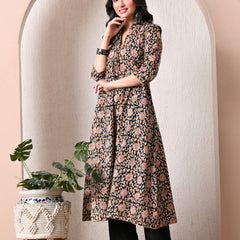 Floral Hand Block Kurta With Pant