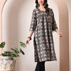 Noir Bloom A-Line Kurta With Pant