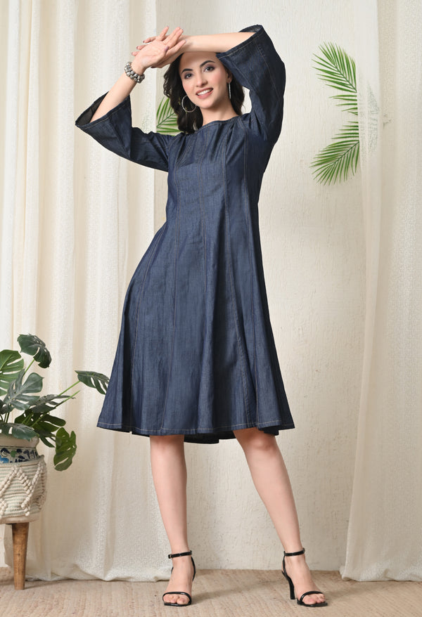 Grey Denim Anarkali