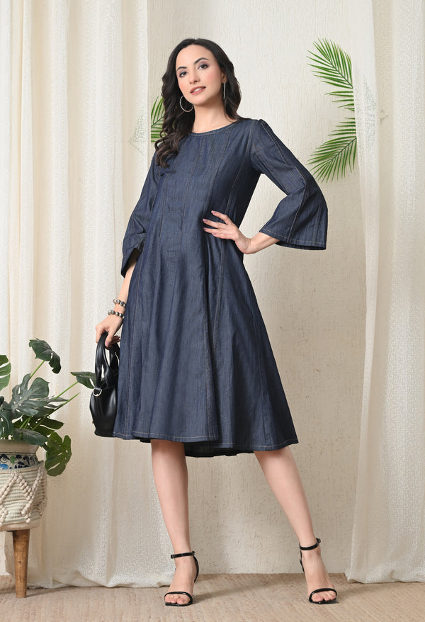 Grey Denim Anarkali