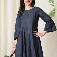 Grey Denim Anarkali