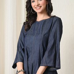 Grey Denim Anarkali