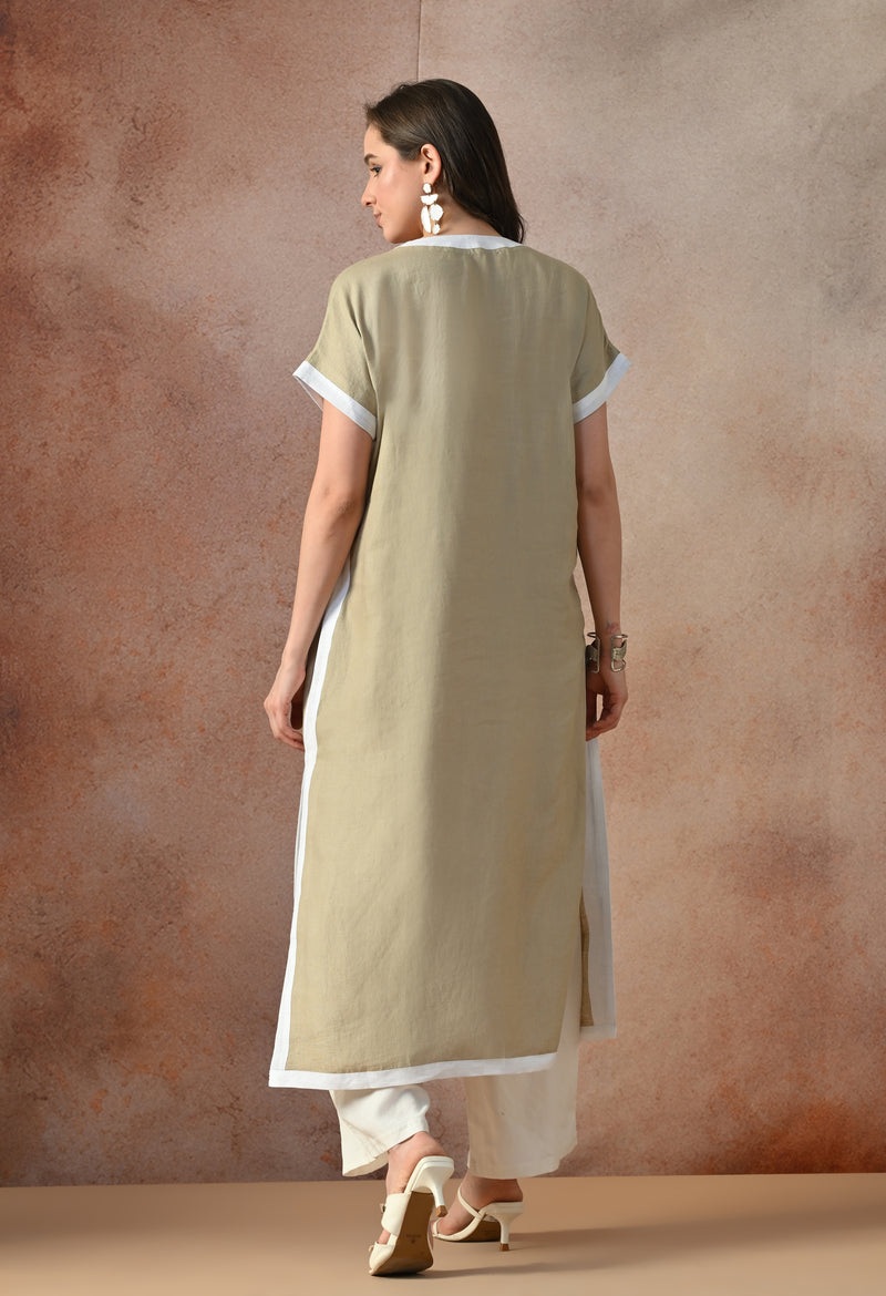 Elegant Linen Kurta Set