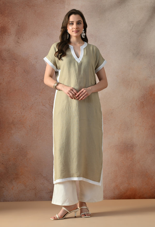 Elegant Linen Kurta Set