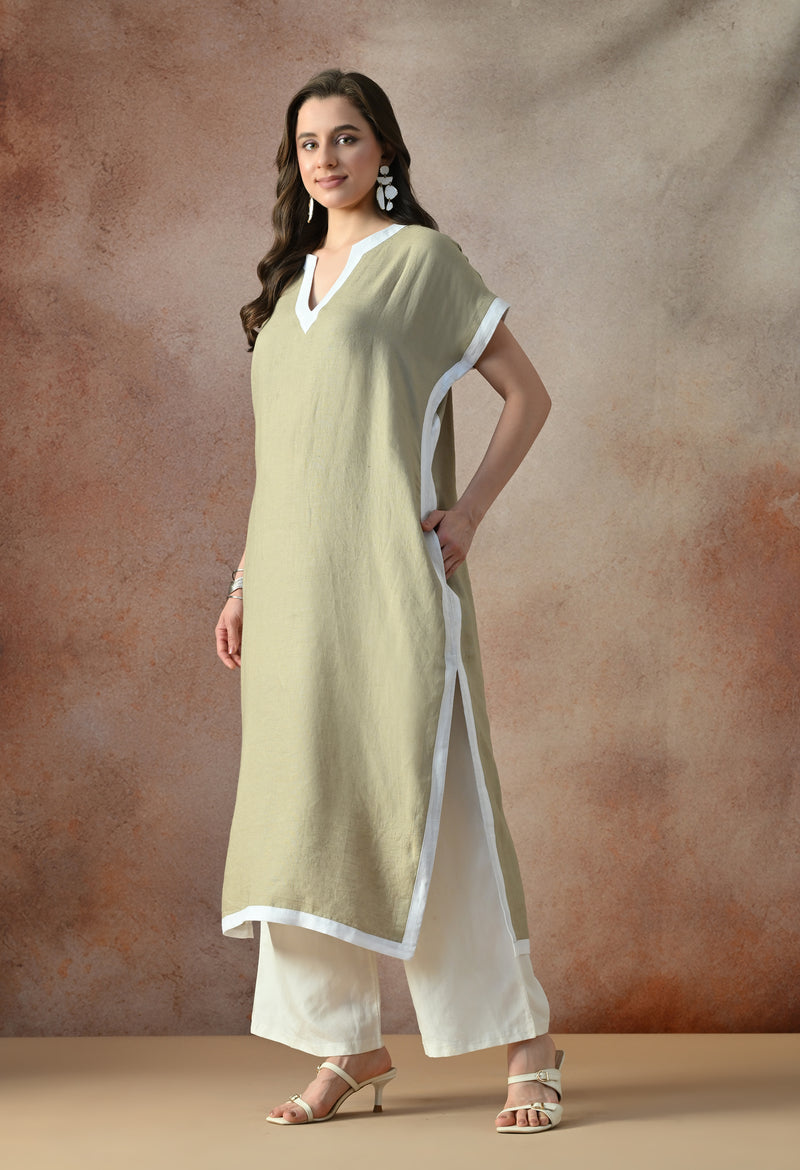 Elegant Linen Kurta Set
