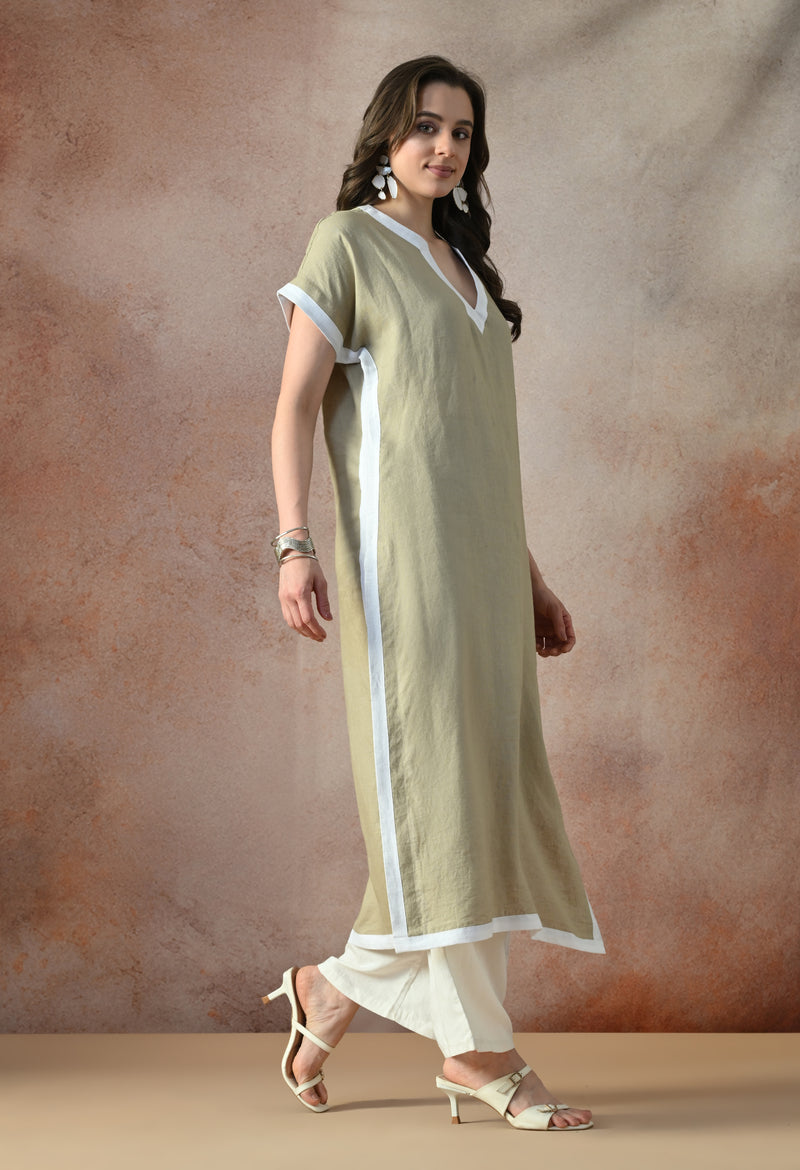 Elegant Linen Kurta Set