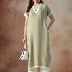 Elegant Linen Kurta Set