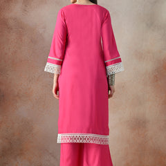Pink Grace Lace Kurta Set
