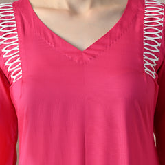 Pink Grace Lace Kurta Set