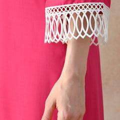Pink Grace Lace Kurta Set