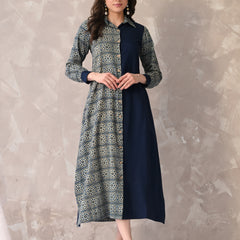 Contemporary Dual-Tone Printed Kurta