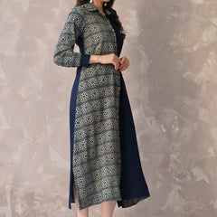 Contemporary Dual-Tone Printed Kurta