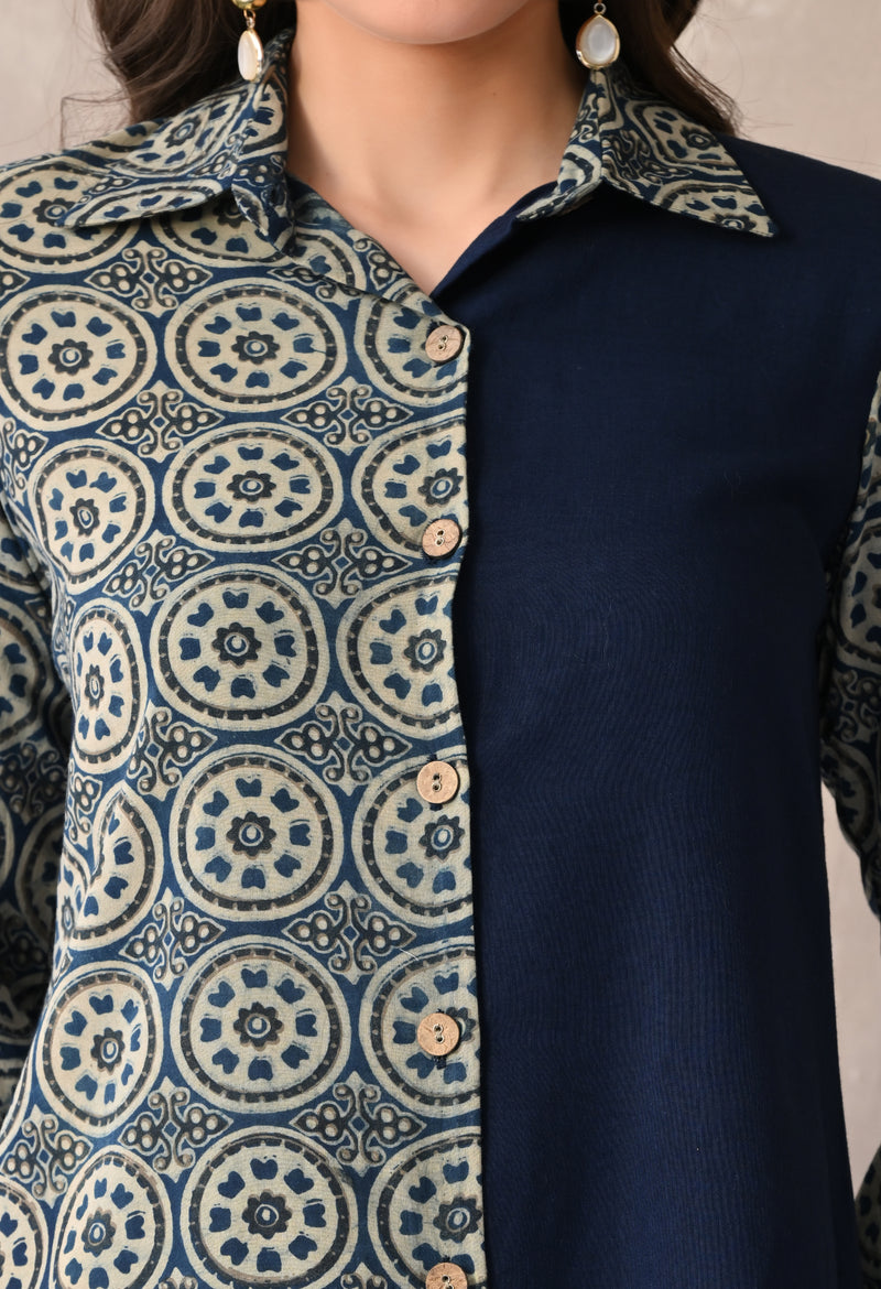 Contemporary Dual-Tone Printed Kurta