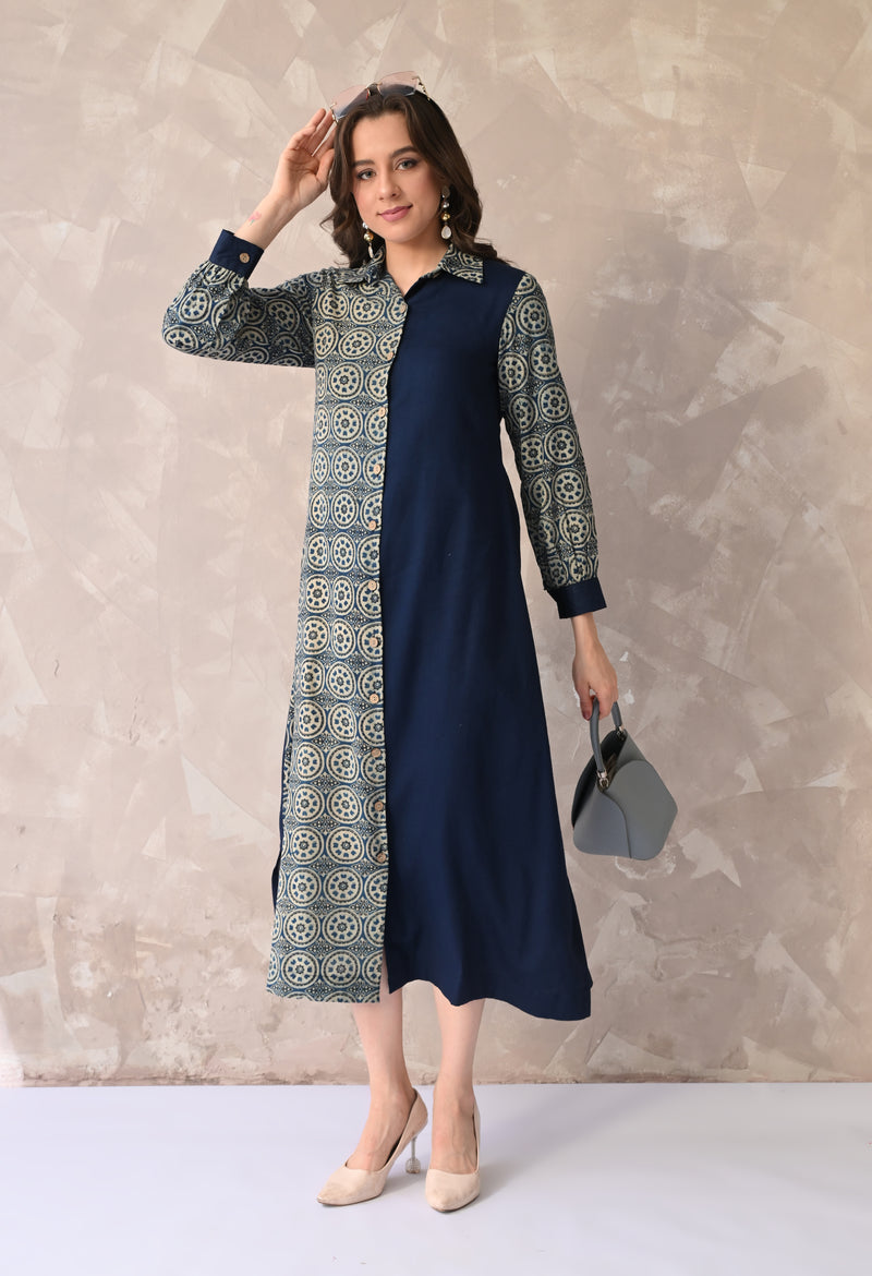 Contemporary Dual-Tone Printed Kurta