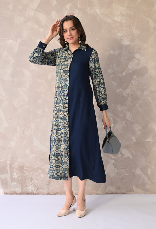Contemporary Dual-Tone Printed Kurta