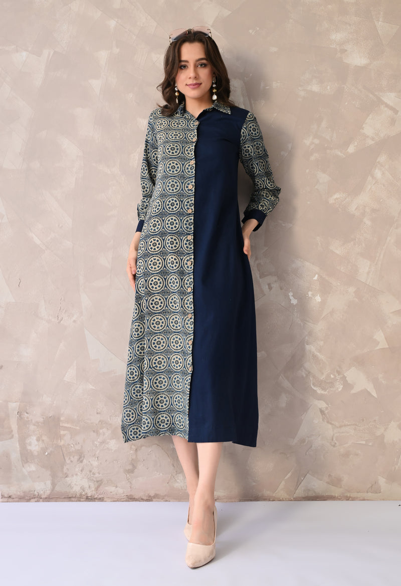 Contemporary Dual-Tone Printed Kurta