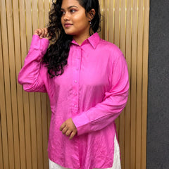 Pink crape Oversized Shirt