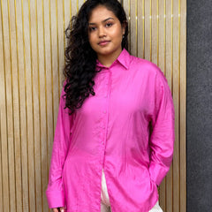 Pink crape Oversized Shirt