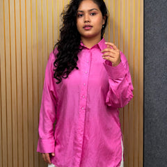Pink crape Oversized Shirt
