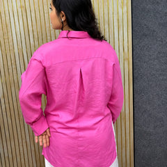 Pink crape Oversized Shirt