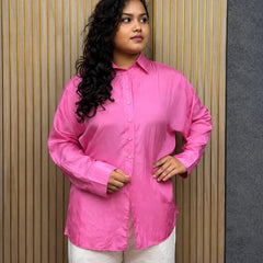 Pink crape Oversized Shirt