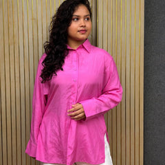 Pink crape Oversized Shirt