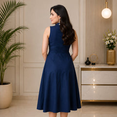Effortlessly Elegant in Navy Blue Dress