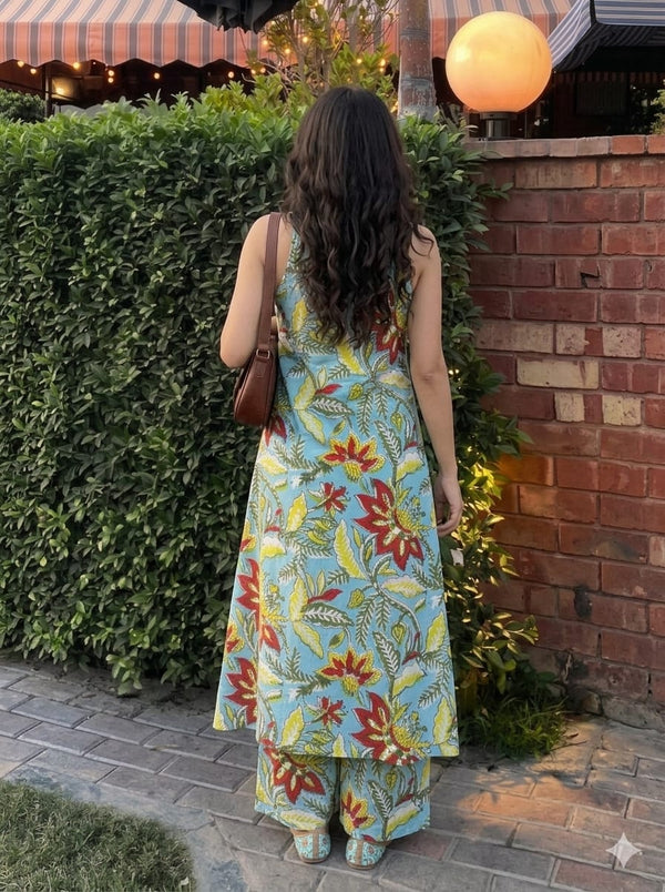 Elegant Printed Cotton Suit Set 🌸