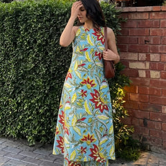 Elegant Printed Cotton Suit Set 🌸