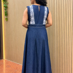 Elegance Navy Blue denim Dress