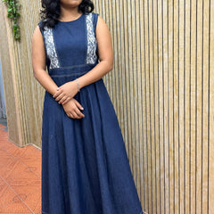 Elegance Navy Blue denim Dress