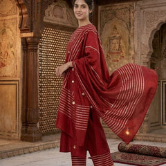 Maroon Chanderi with Gota Patti Suit for Women