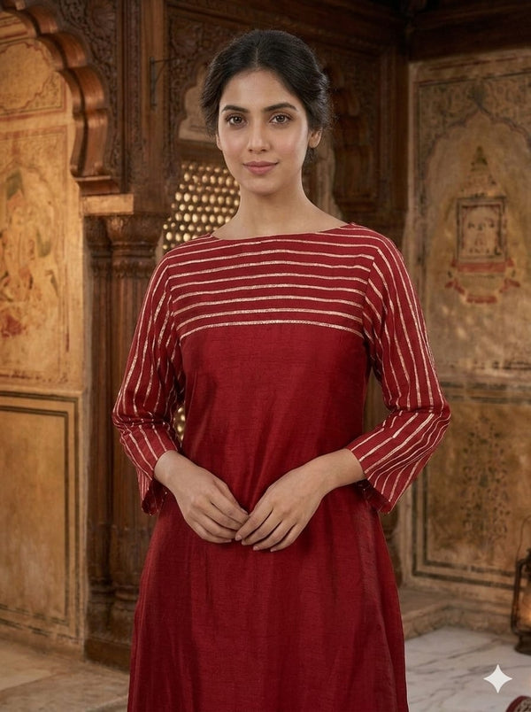 Maroon Chanderi with Gota Patti Suit for Women
